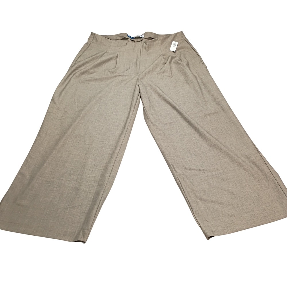 Old Navy Taylor Wide Leg Trousers Women 18 Petite Taupe NWT Extra High Rise